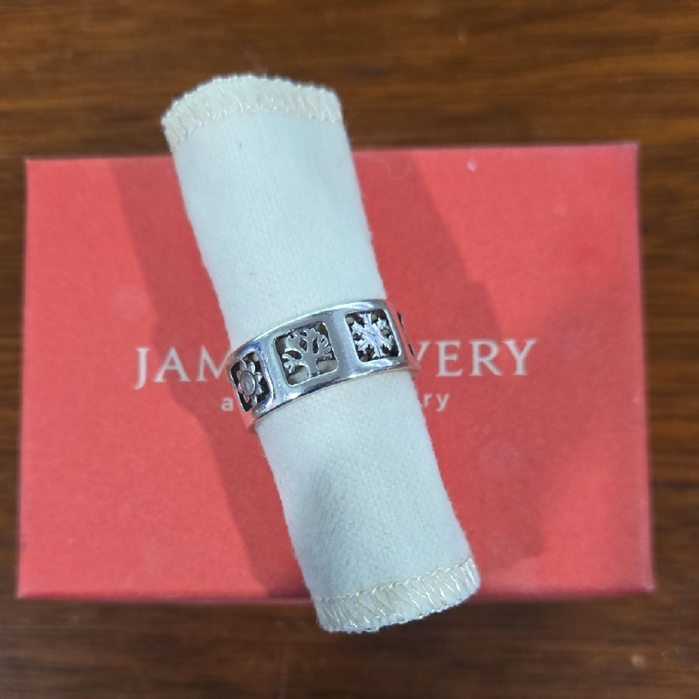 JAMES AVERY Retired Vintage FOUR SEASONS Band Sterling Silver Ring Size 8